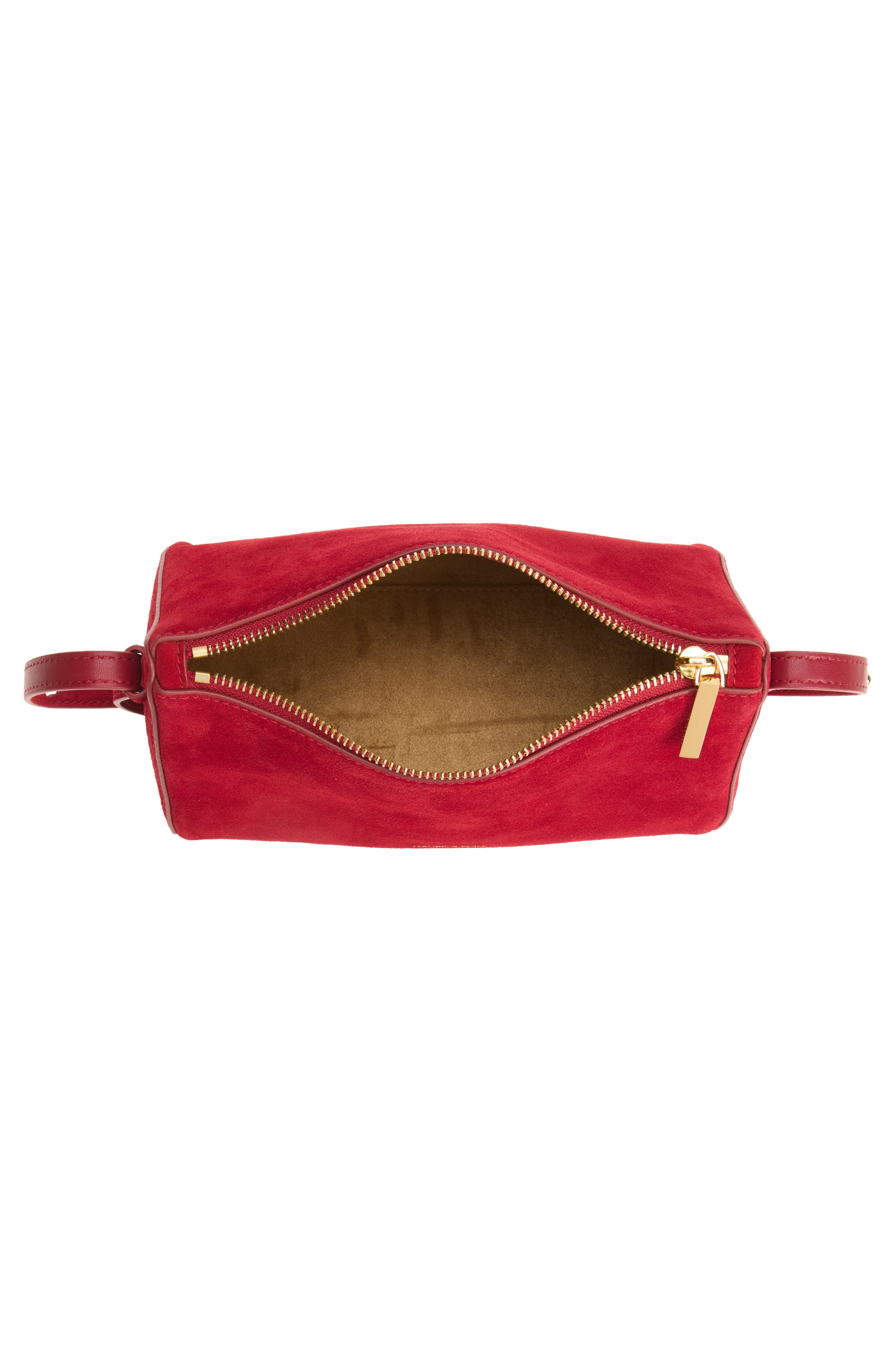 Prism Suede Shoulder Bag, Alternate, color, CRIMSON