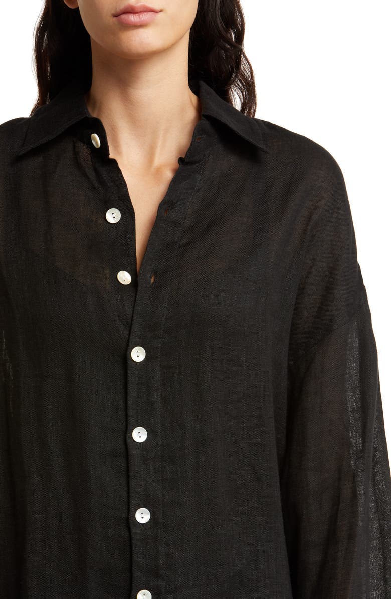 Vitamin A<sup>®</sup> Playa Linen Oversized Shirt, Alternate, color, 