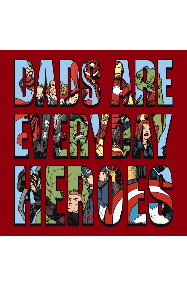 Marvel Men's Marvel Dads Are Everyday Heroes Graphic T-Shirt, Alternate, color, Cardinal
