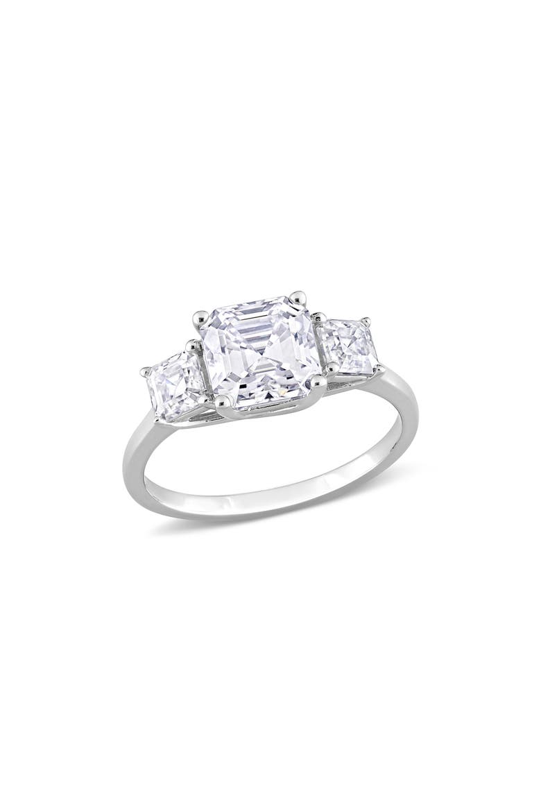 Octagon Cut & Asscher Cut Moissanite Ring, Main, color, WHITE
