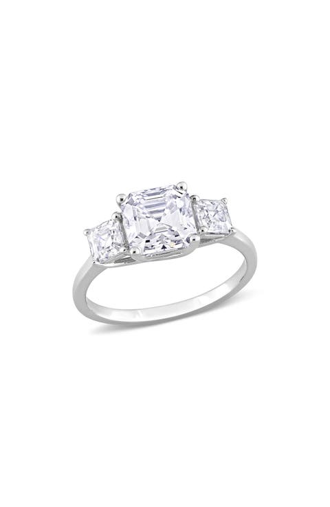 Octagon Cut & Asscher Cut Moissanite Ring