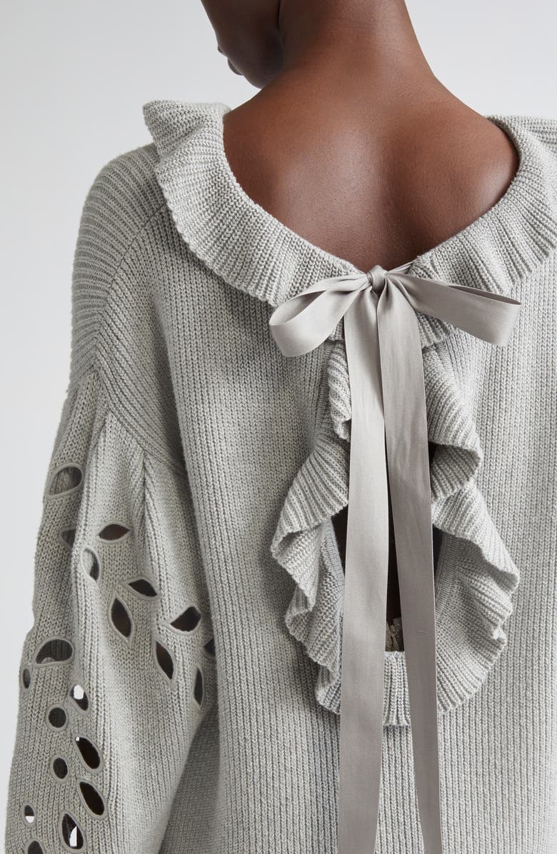 Ulla Johnson Francia Cutout Sweater, Alternate, color, Grey Melange