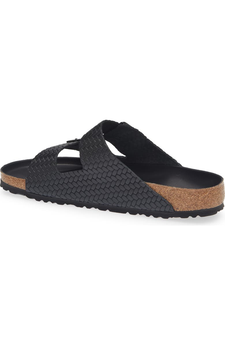 Birkenstock Arizona Woven Embossed Slide Sandal, Alternate, color, Black