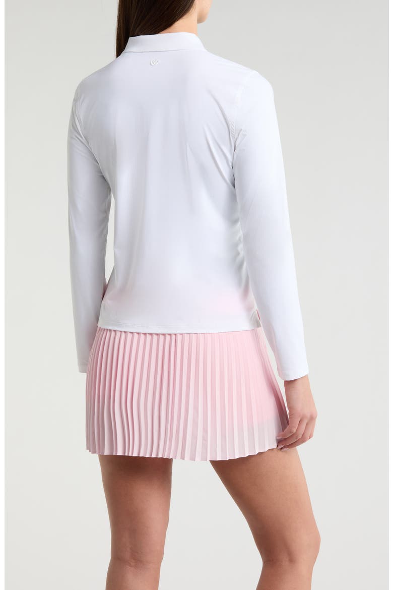 Silky Tech Nylon Long Sleeve Golf Polo, Alternate, color, SNOW