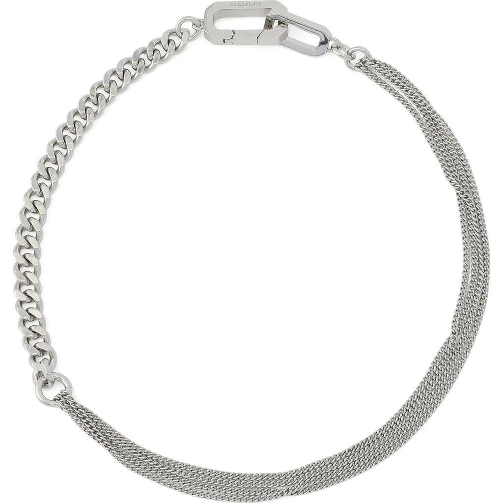 Allsaints Mix Chain Collar Necklace In Metallic