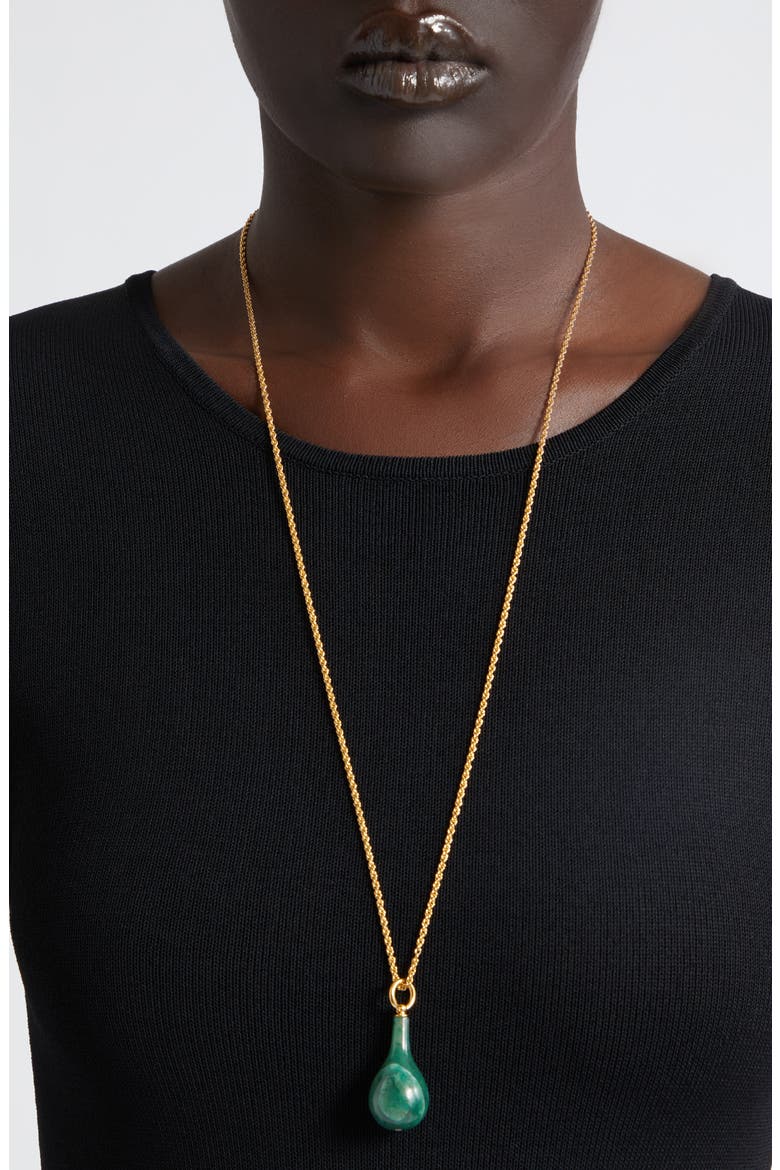 Medium Jade Drop Necklace, Alternate, color, DARK GREEN/ GOLD