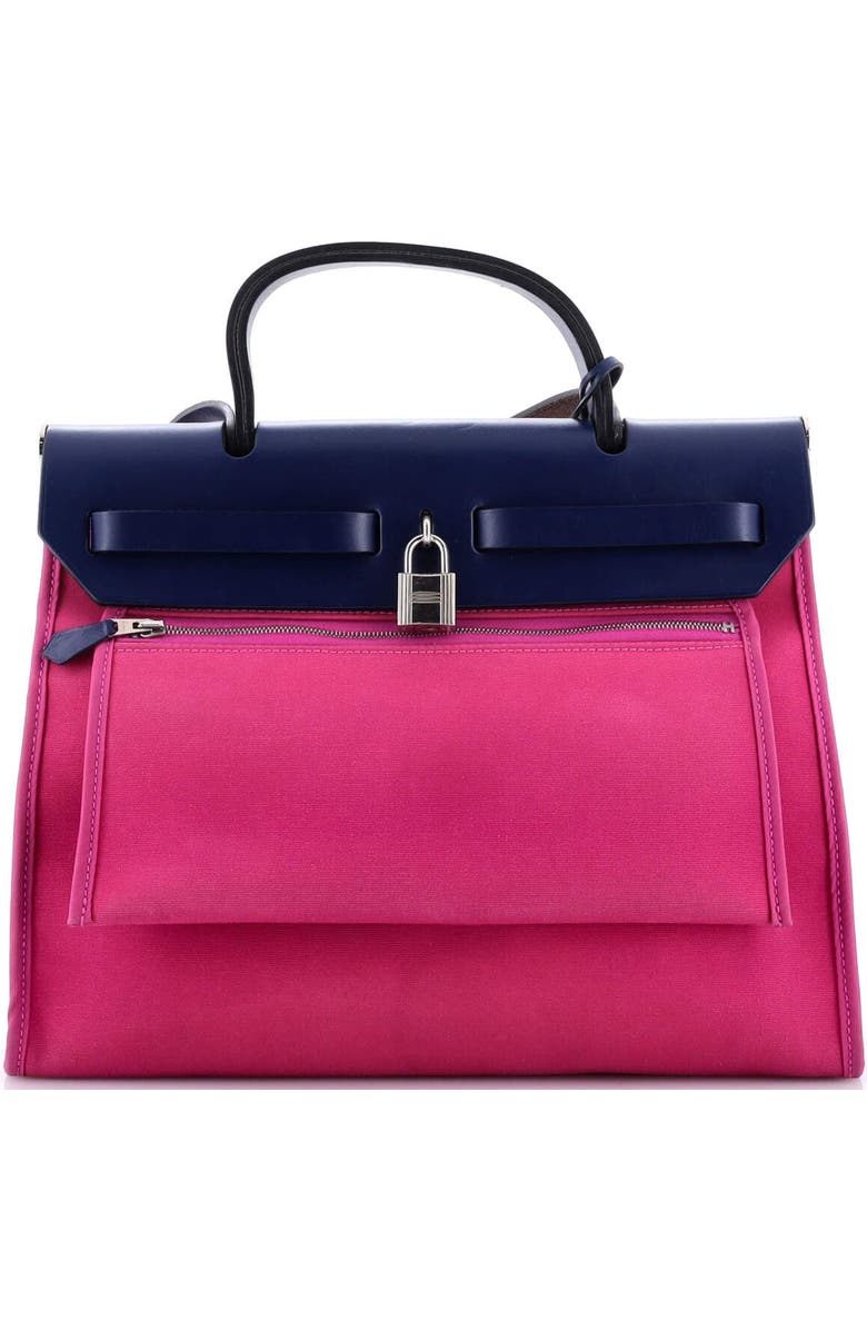 Pre-Owned Hermes Herbag Zip Leather and Toile 31, Alternate, color, Magnolia