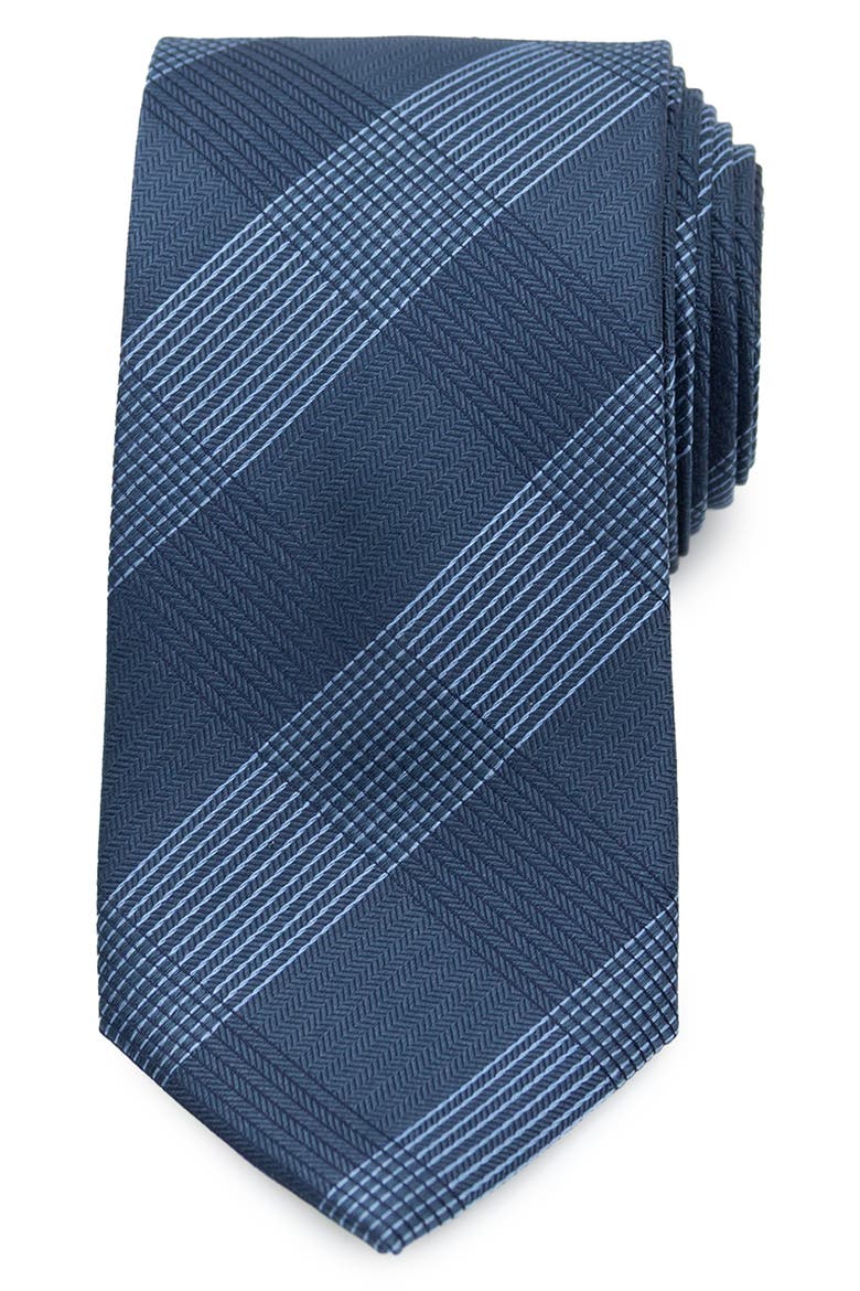 Best Dad Plaid Silk Blend Herringbone Tie, Main, color, BLUE