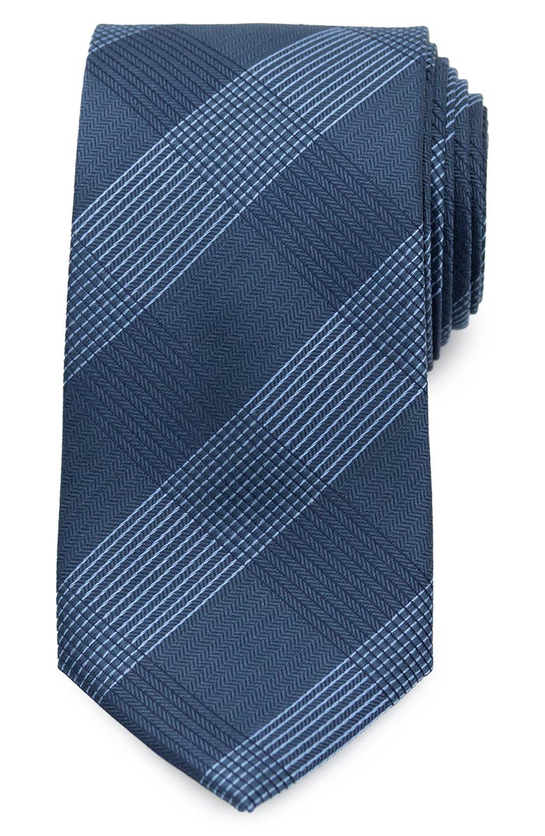 Cufflinks, Inc. Best Dad Plaid Silk Blend Herringbone Tie, Main, color, Blue