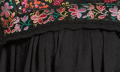 Love The Label Molly Embroidered Ruffle Puff Sleeve Minidress In Multi