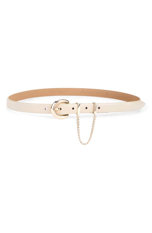 Ettika Chain Buckle Leather Belt In Neutral