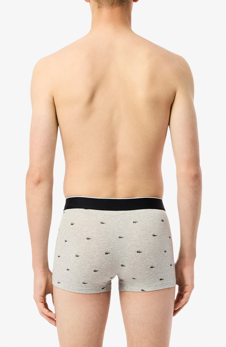 Lacoste Assorted 3-Pack Stretch Cotton Trunks, Alternate, color, Black/ Grey Chine/ Silver