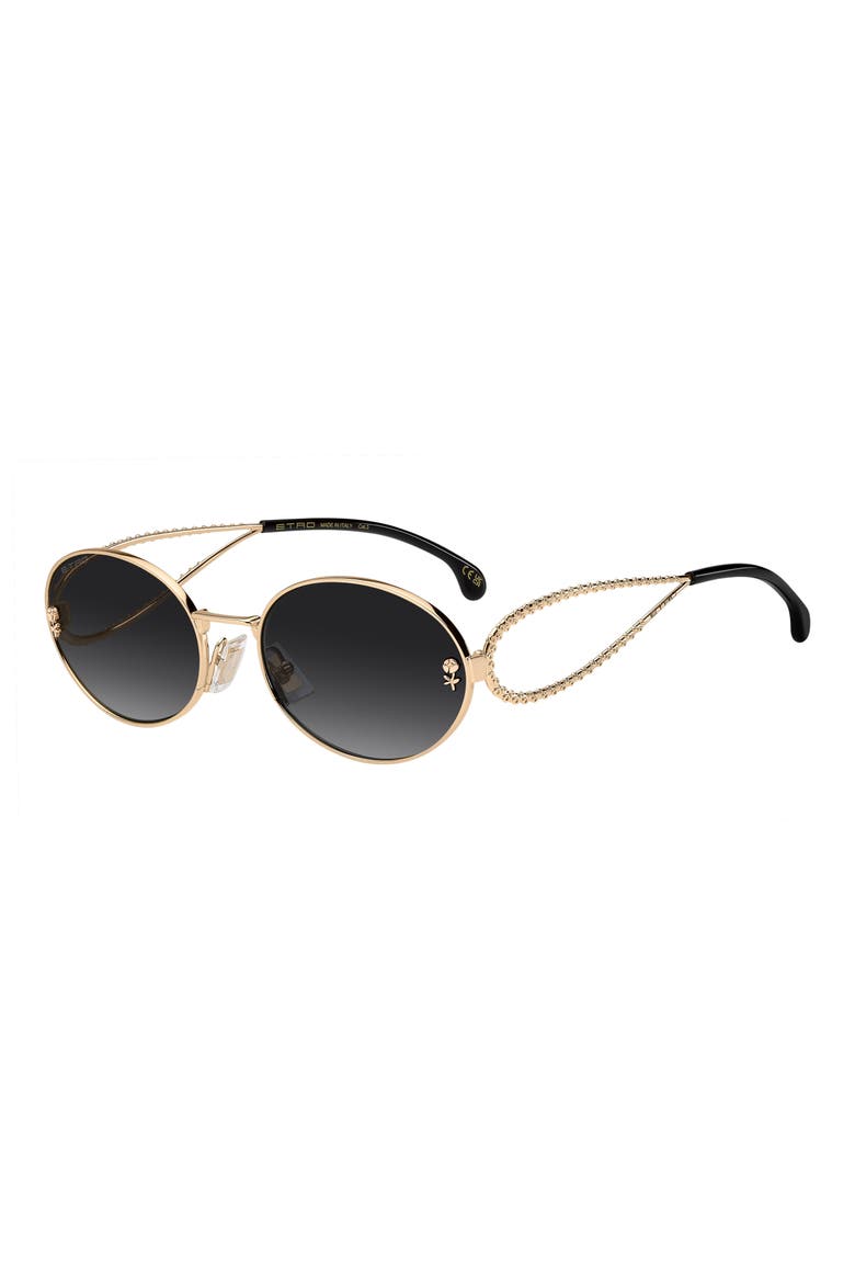 57mm Oval Sunglasses, Alternate, color, ROSE GOLD/ DARK GREY SF
