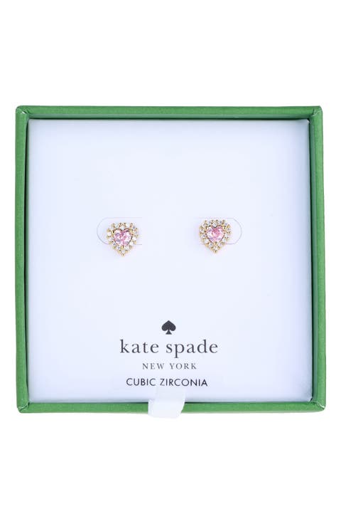 Pavé Heart Stud Earrings