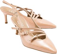 Prologue Shoes Magra Pointed-Toe Slingback Stiletto