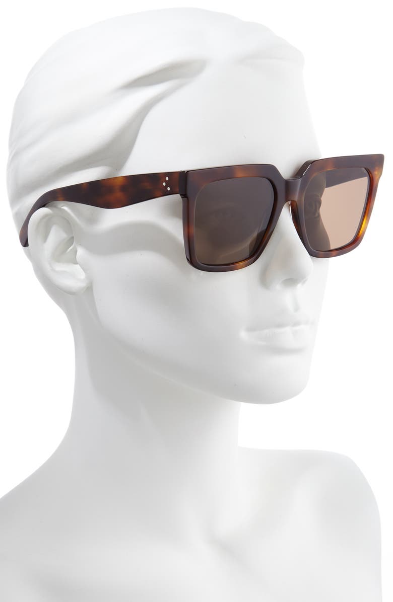 CELINE 55mm Polarized Square Sunglasses, Alternate, color,
