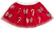 Sweet Wink Candy Cane Bows Sequin Christmas Tutu
