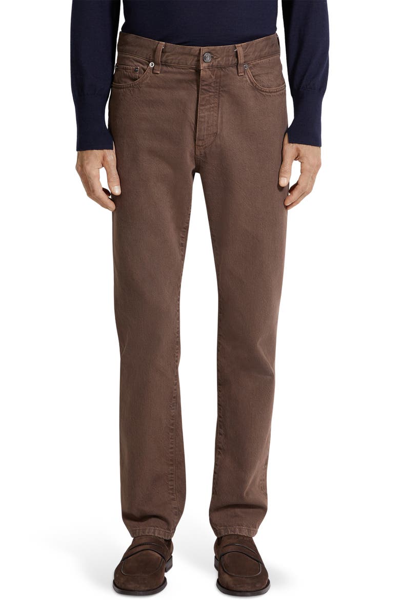 ZEGNA Roccia City Fit Jeans, Main, color, Brown