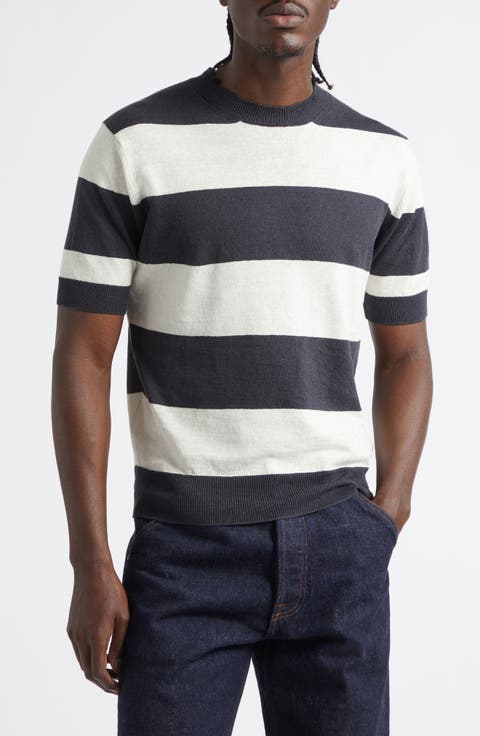 Stripe Linen & Cotton T-Shirt