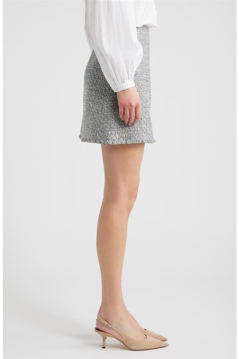 Vatoni Tweed Fringe Hem Miniskirt, Alternate, color, GREY MULTI