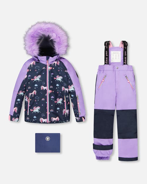 Deux Par Deux Girl Two-piece Play Snowsuit With Jacket In Black