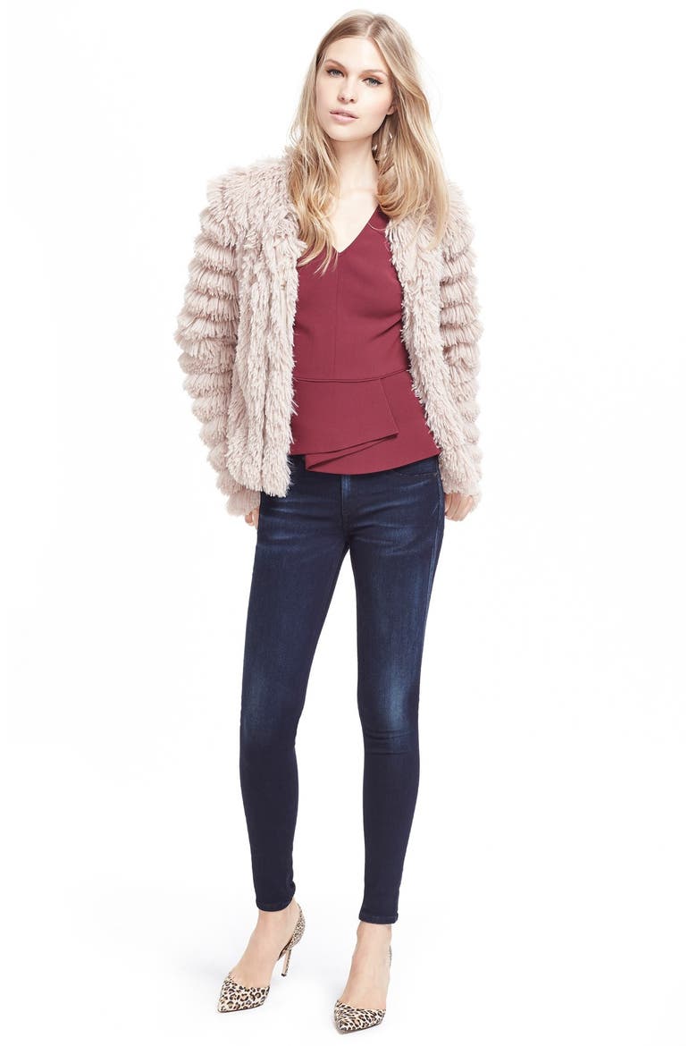 Plush Fringe Jacket, Alternate, color, BEIGE BLUSH