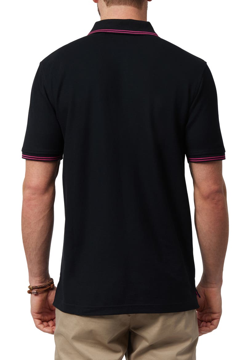 Tipped Logo Embroidered Pima Cotton Piqué Polo, Alternate, color, BLACK