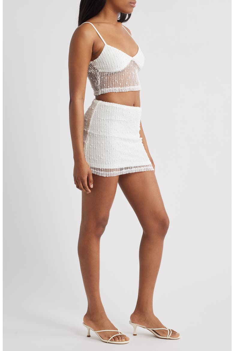 Aarti Openwork Camisole & Skirt Set, Alternate, color, WHITE