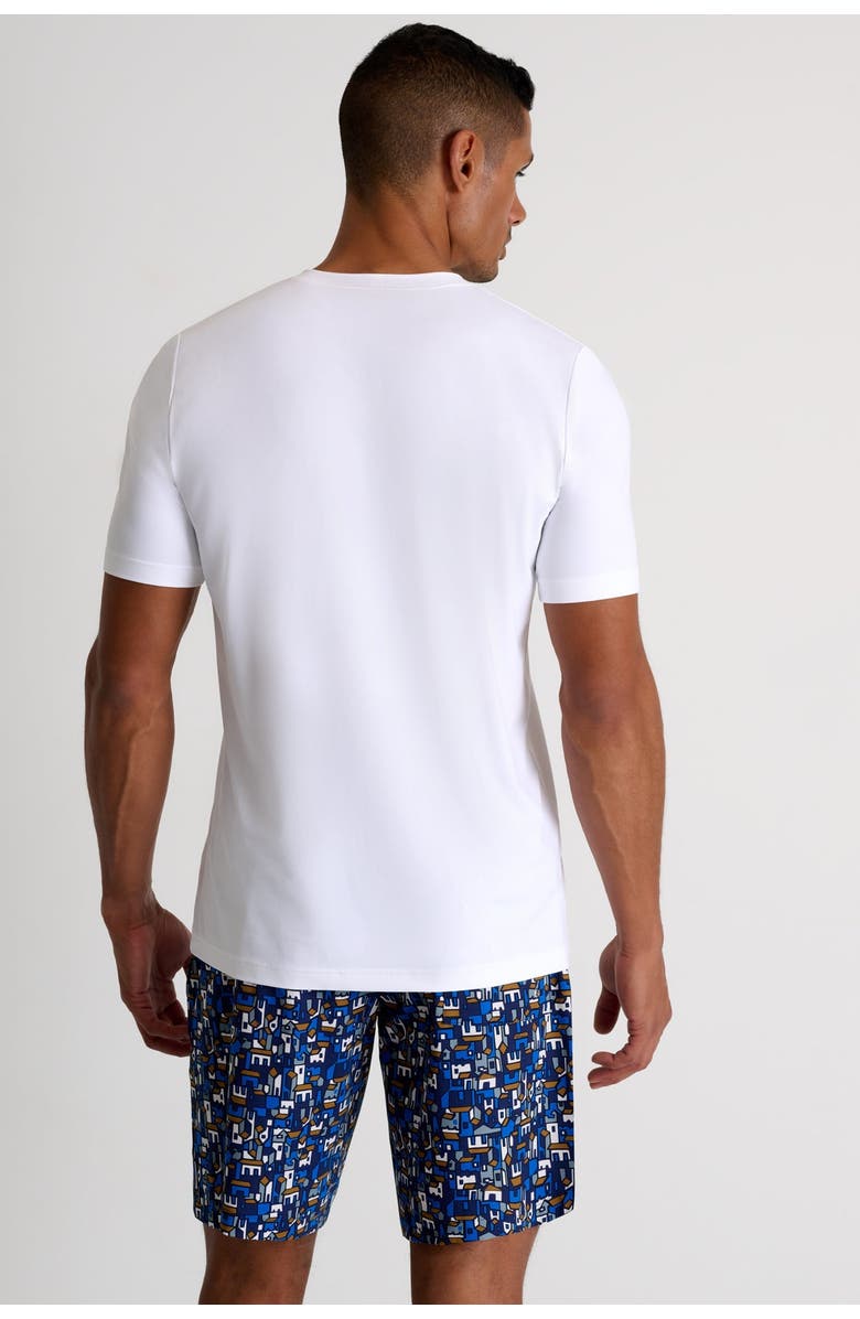 SHAN Long fit stretch swim trunks, Alternate, color, Print