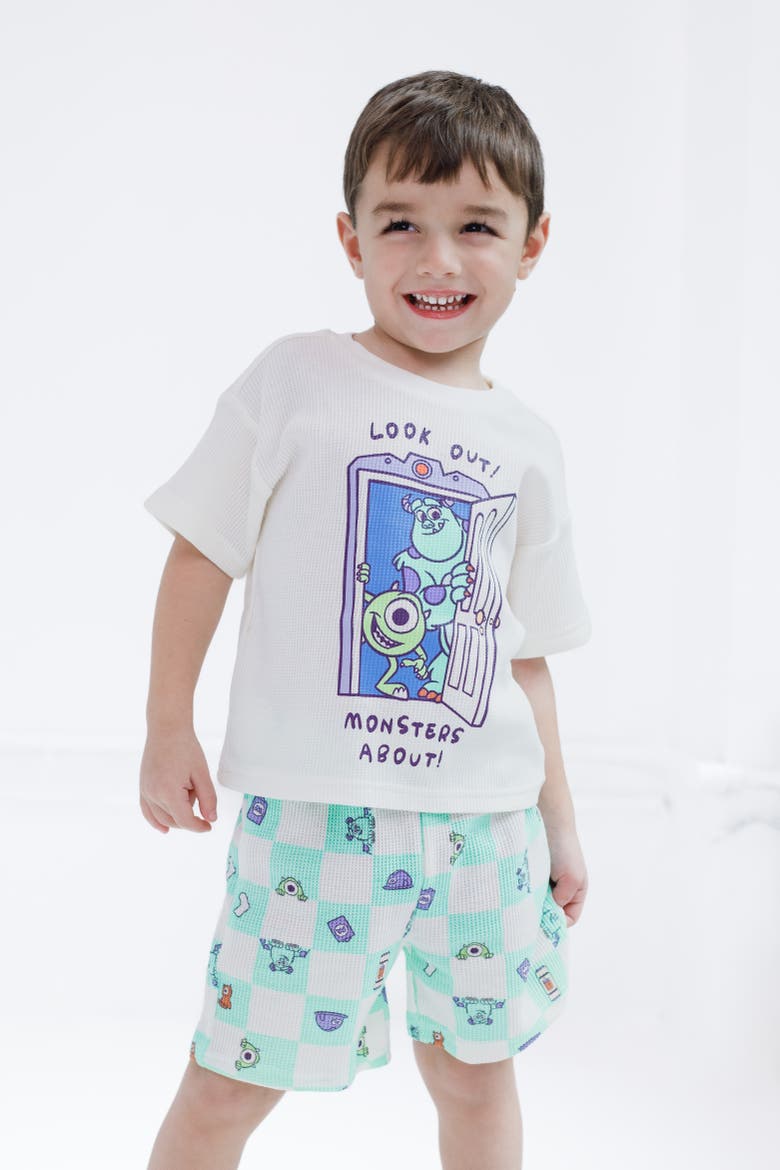 Pixar 2-Piece Tee and Shorts Set, Alternate, color, Mike Sulley Pale Aqua