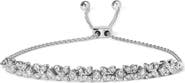 Haus of Brilliance Silver 1/4 Cttw Diamond Marquise Shaped Link Adjustable Bolo Bracelet