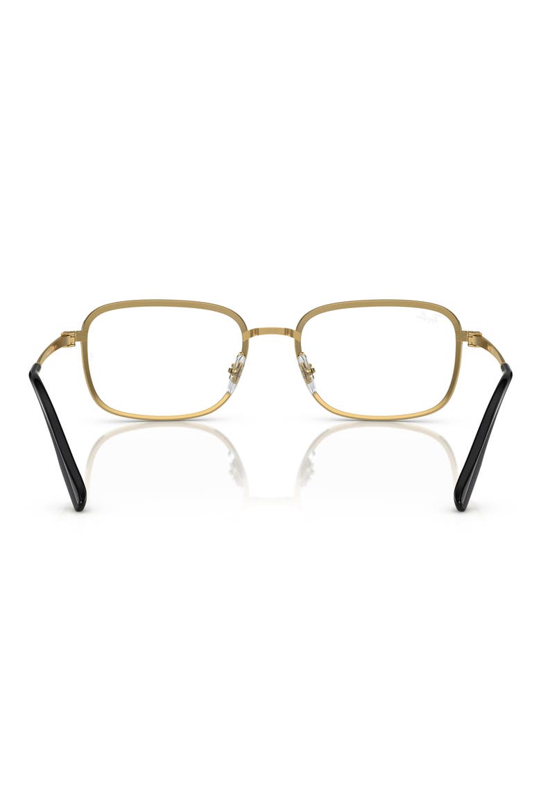 54mm Rectangular Pillow Optical Glasses, Alternate, color, BLACK GOLD