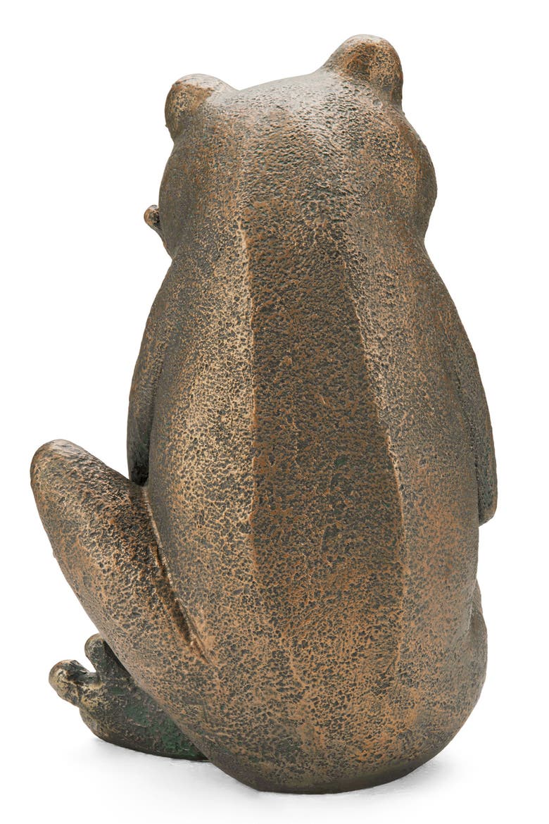 12"H Resin Bronze Sitting Frog Statue, Alternate, color, Brown