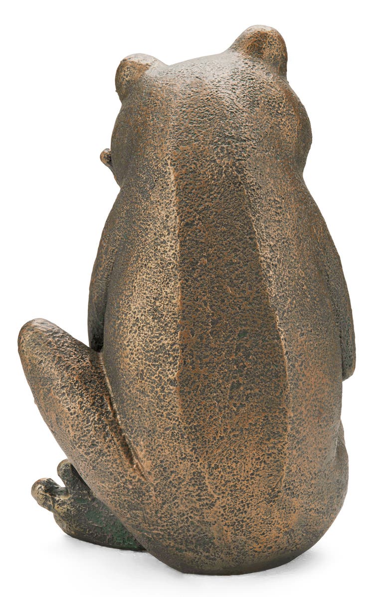 Glitzhome 12"H Resin Bronze Sitting Frog Statue, Alternate, color, Brown