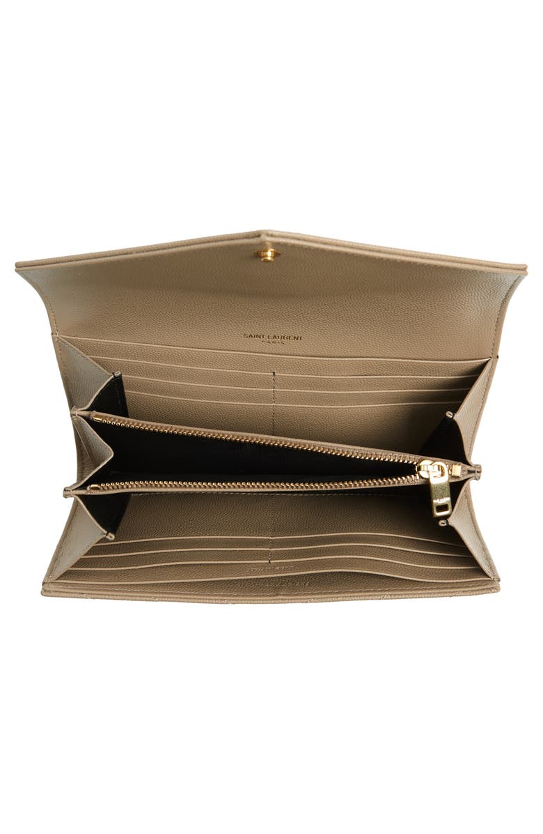 Saint Laurent Monogramme Logo Leather Flap Wallet, Alternate, color,