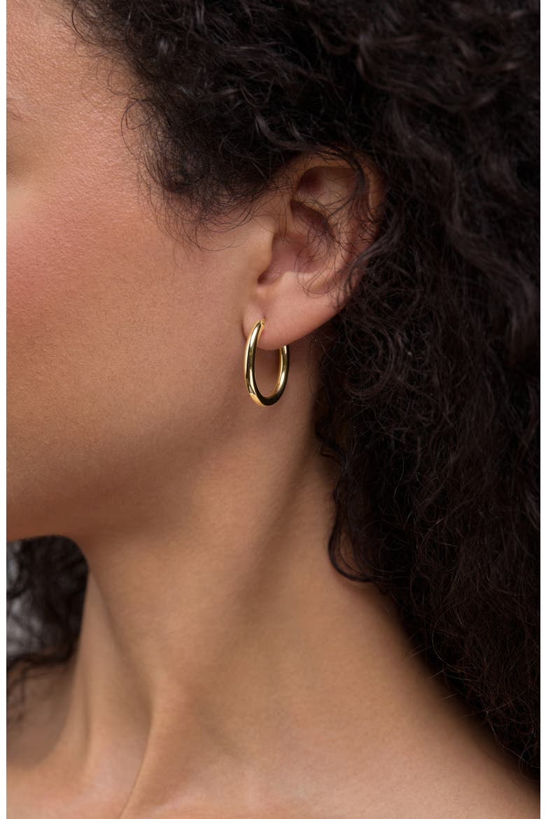 14K Gold Thin Oval Hoop Earrings, Alternate, color, 14K YELLOW GOLD