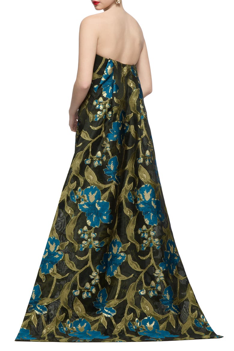 Lee Floral Print Convertible Gown, Alternate, color, PEACOCK BLUE MULTI