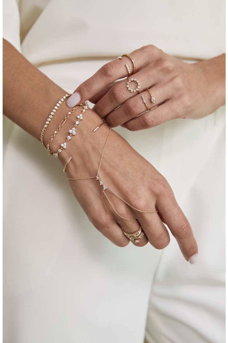 14K Gold Curb Chain Diamond Tennis Bracelet, Alternate, color, YELLOW