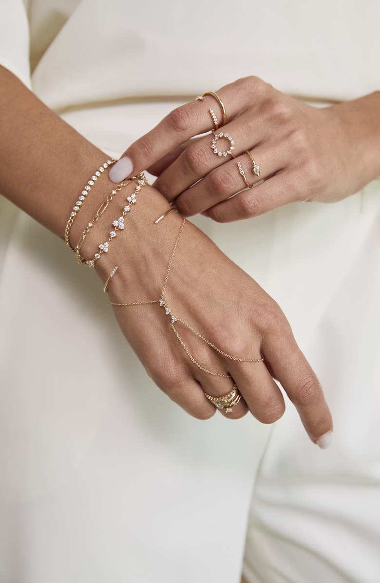 Zoë Chicco 14K Gold Curb Chain Diamond Tennis Bracelet, Alternate, color, 14K Yellow Gold