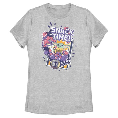 Women's Star Wars The Mandalorian and Grogu The Child Happy Snack Time  Graphic T-Shirt