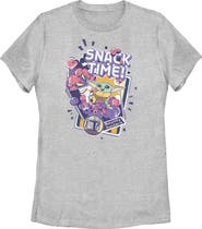 Star Wars: The Mandalorian and Grogu Women's Star Wars The Mandalorian and Grogu The Child Happy Snack Time  Graphic T-Shirt