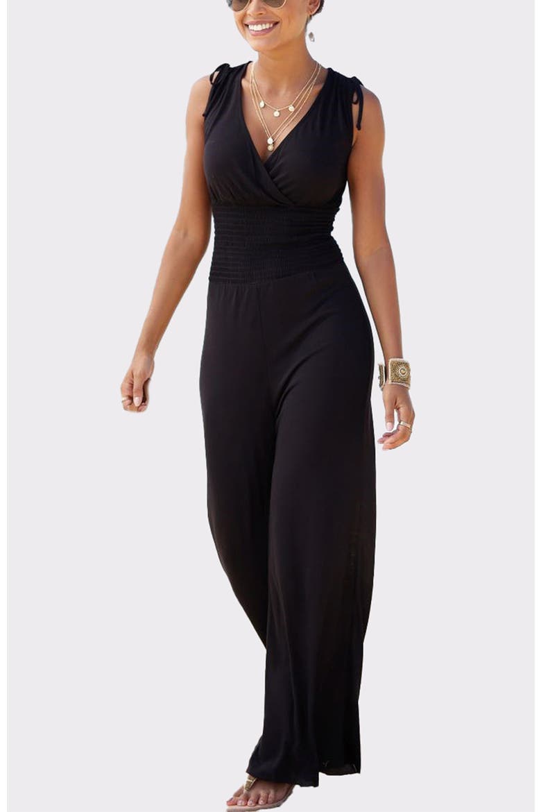 Tie Detail Jumpsuit, Main, color, Black