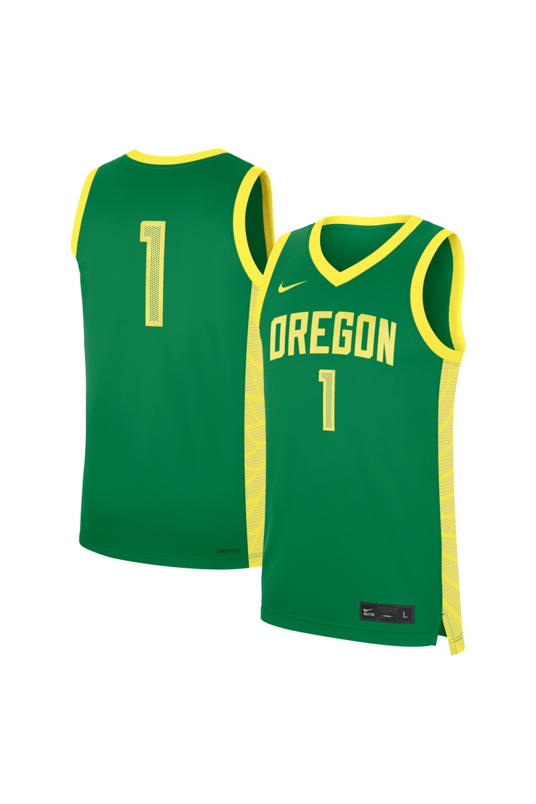 Men's Nike Green Oregon Ducks #1 Road Replica Basketball Jersey, Main, color, Green