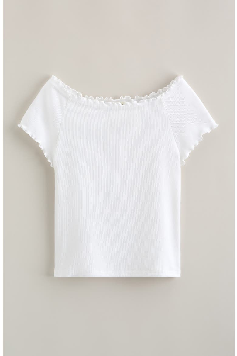 Kids' Lettuce Edge Rib T-Shirt, Main, color, WHITE