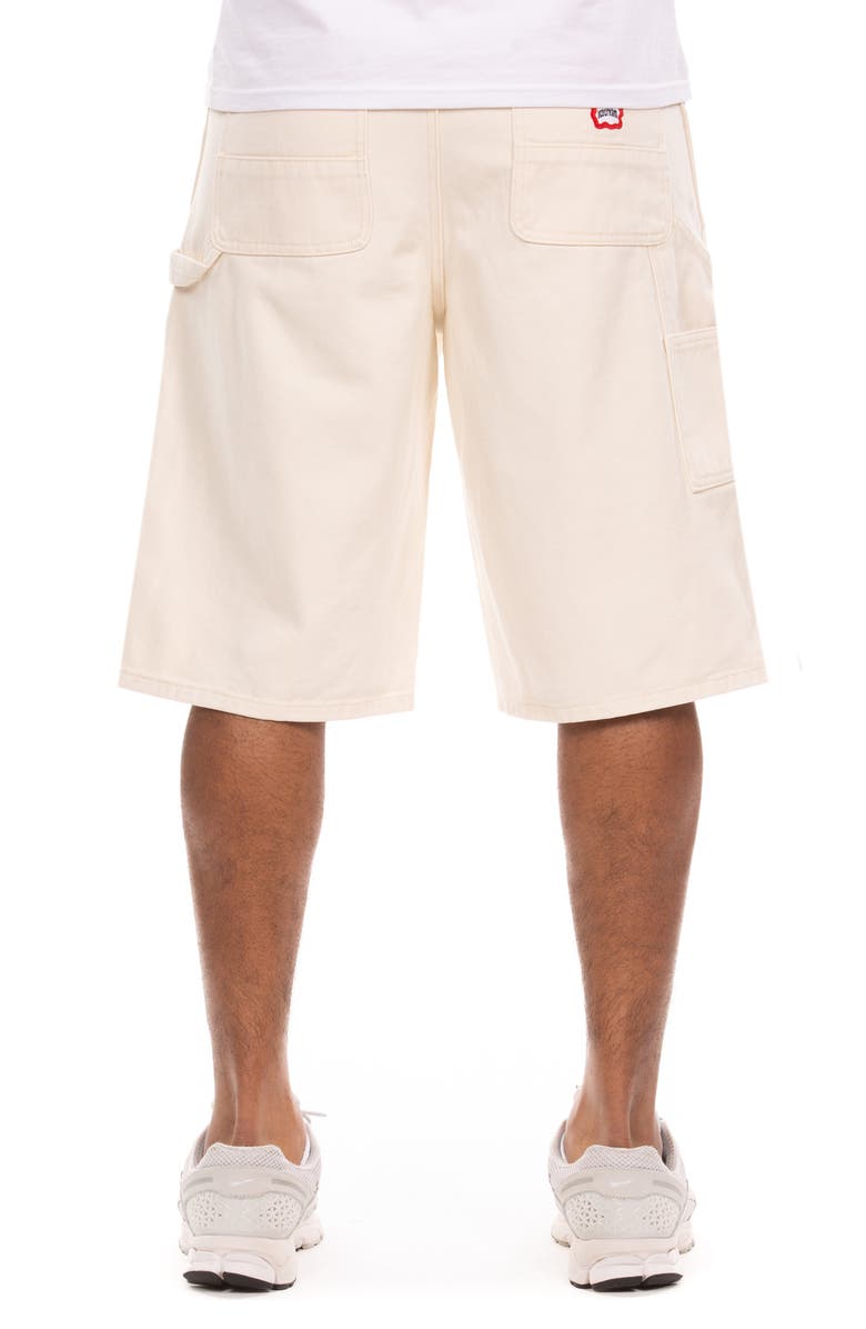 ICECREAM Choco Cotton Twill Carpenter Shorts, Alternate, color, Antique White