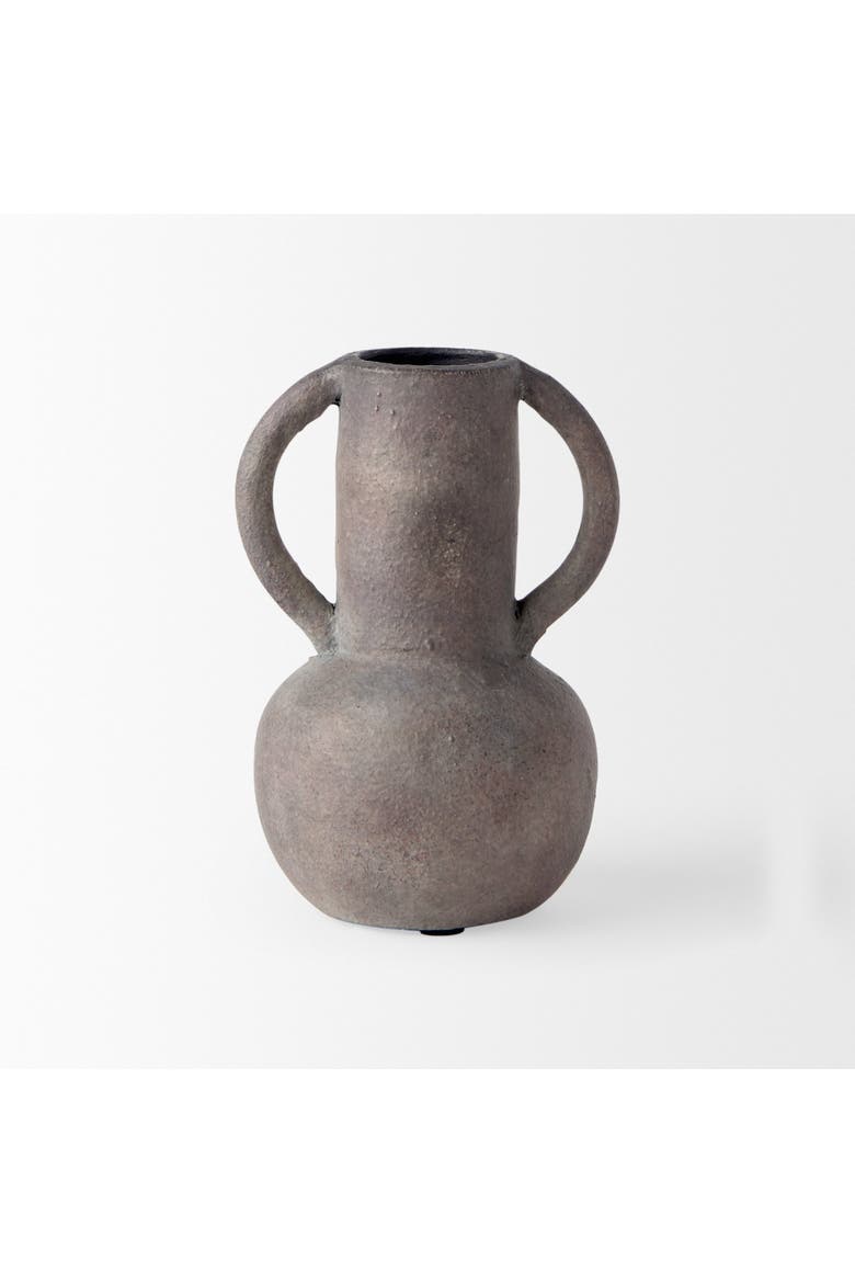 Armani Double Ear Ceramic Vase, Alternate, color, Brown