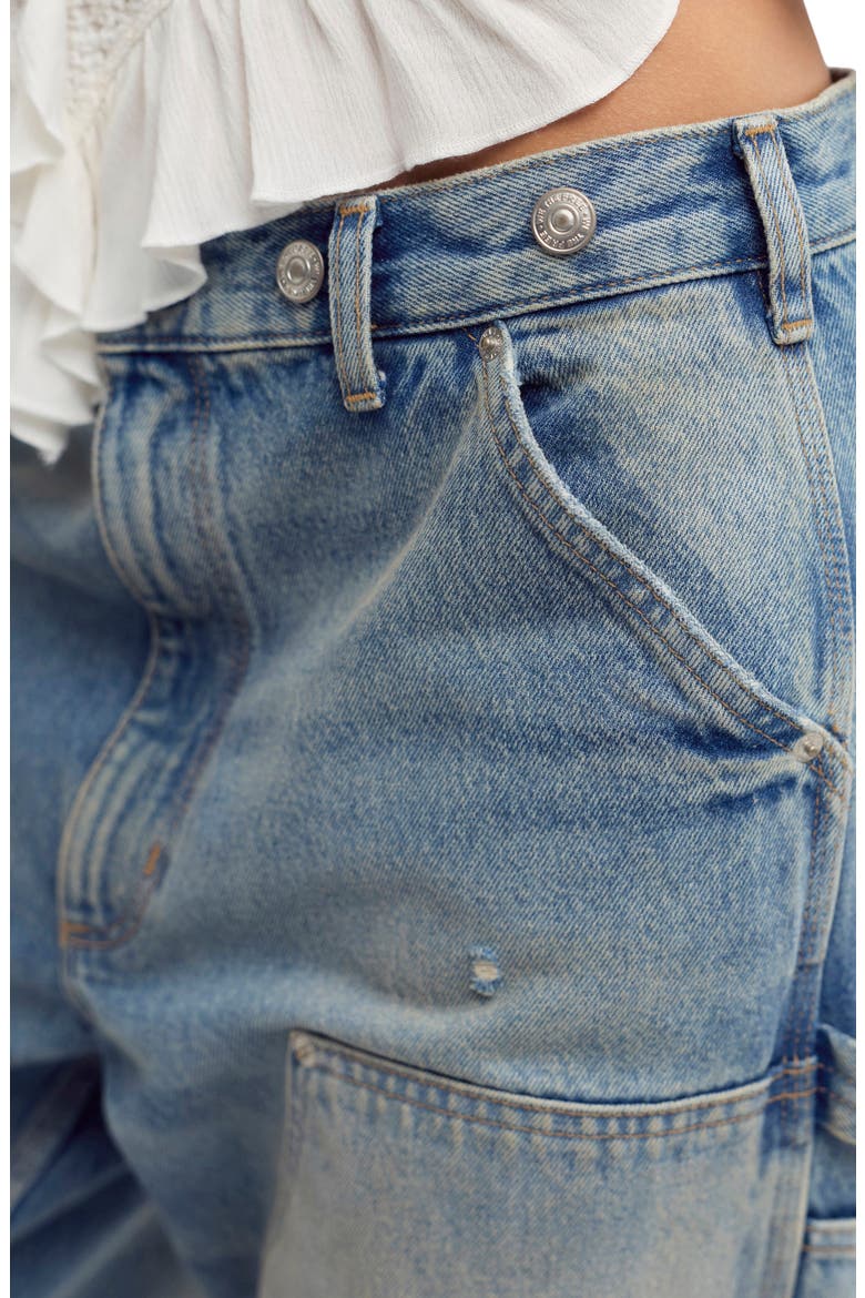 Emily High Waist Ripped Wide Leg Carpenter Jeans, Alternate, color, UBI