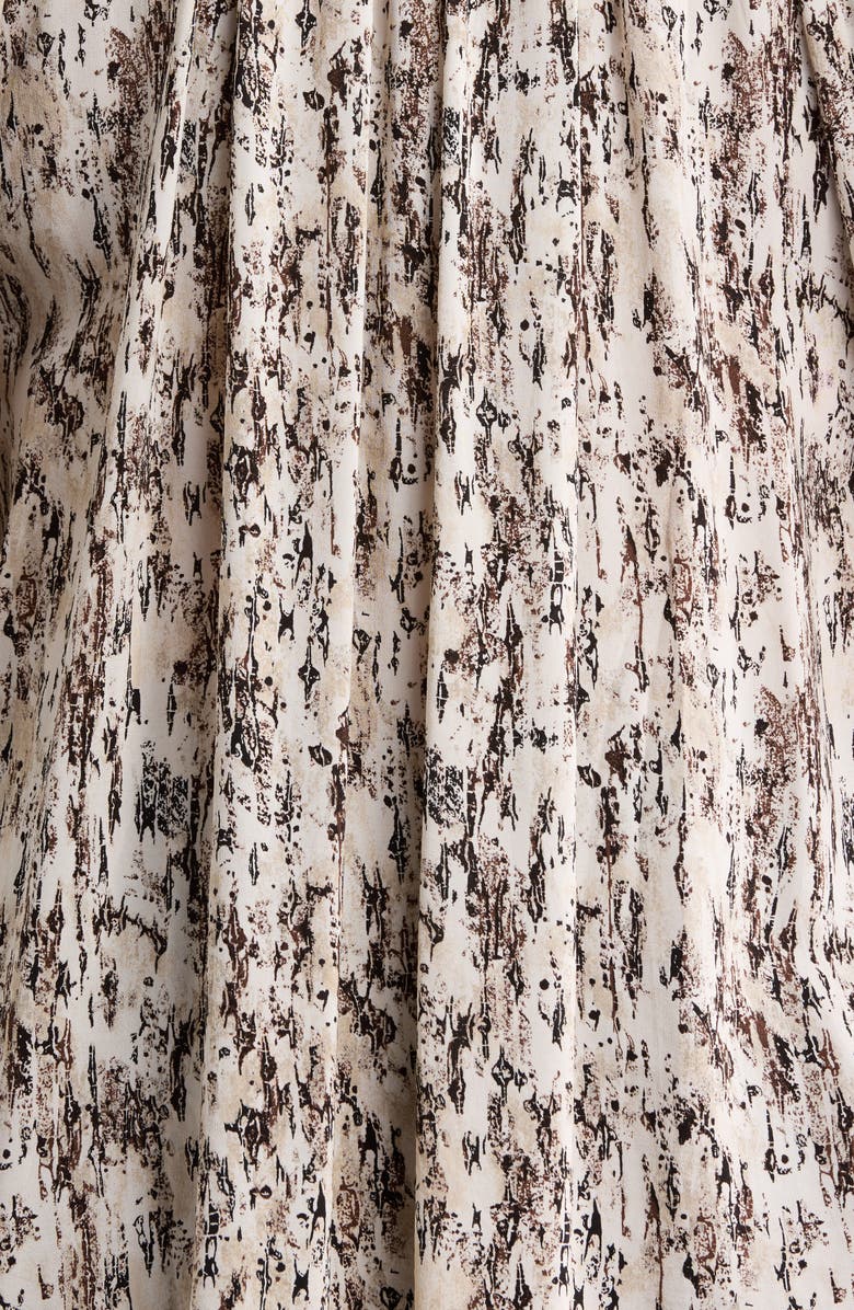 Nordstrom Gathered Tie Neck Top, Alternate, color, Ivory- Brown Textural