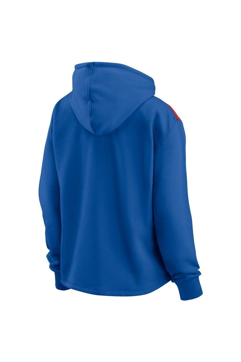 Women's Fanatics Branded Royal Philadelphia 76ers Overslide Quarter-Zip Fleece Hoodie, Alternate, color, Royal
