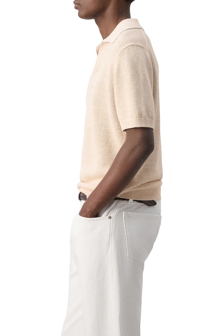 Microstructure Cotton Blend Polo, Alternate, color, ECRU